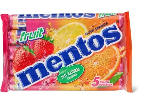 Mentos · Chewy Dragees · Fruit 5x38g