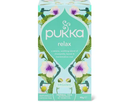 Pukka · Infusion Relax · Bio, Camomille, fenouil et racine de guimauve 40g