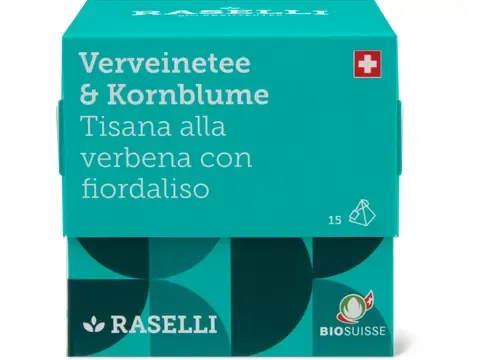 Raselli · Infusion aux plantes · Bio, Verveine et bleuet 22.5g
