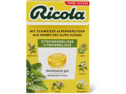 Ricola · Bonbons · Citron mélisse, Sans sucre ajouté 50g
