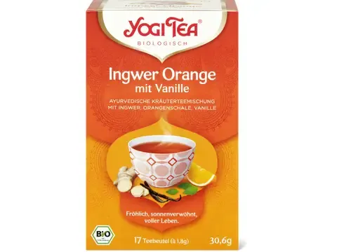 Yogi Tea · Infusion aux plantes · Bio, Gingembre, zeste d’orange, vanille 30.6g