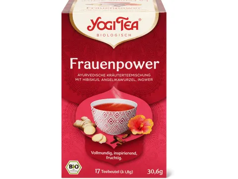 Yogi Tea · Infusion aux plantes Énergie Féminine · Bio, Hibiscus, racine d’angélique, gingembre 30.6g