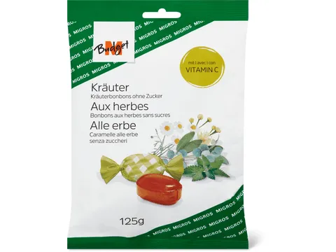 M-Budget · Bonbons aux herbes · à la vitamine C 125g