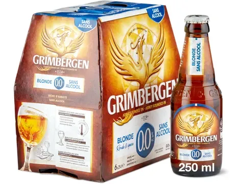 Grimbergen · Blonde 0.0% · sans alcool 6 x 250 ml