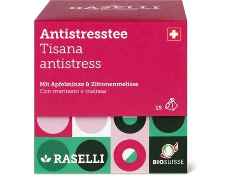 Raselli · Infusion antistress · Bio, Menthe odorante et mélisse 22.5g