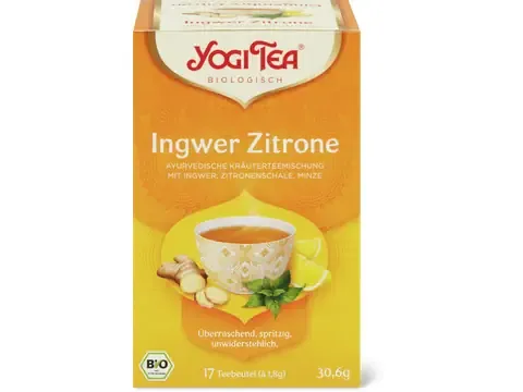Yogi Tea · Infusion Gingembre citron · Bio, Gingembre, zeste de citron, menthe poivrée 30.g