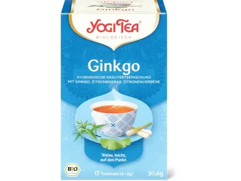 Yogi Tea · Infusion au ginkgo · Bio, Ginkgo, citronnelle et verveine odorante 30.6g