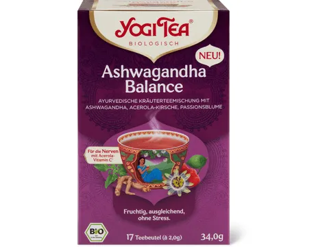 Yogi Tea · Infusion Ashwagandha Relaxation · Bio, Ashwagandha, baie d’acérola et passiflore 34g