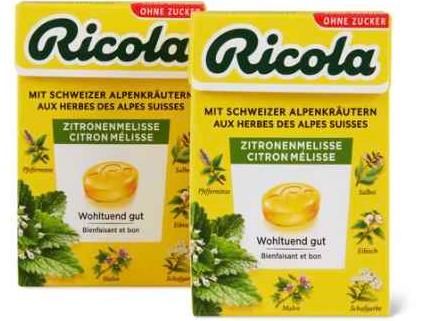 Ricola · Bonbons · citron mélisse, Sans sucre ajouté 1x50g