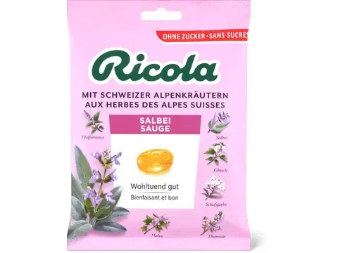 Ricola · Bonbons · Sauge, Sans sucre ajouté 125g