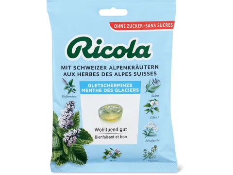 Ricola · Bonbons · Menthe des glaciers, Sans sucre ajouté 125g