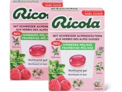 Ricola · Bonbons · Framboise, Sans sucre ajouté 1x50g