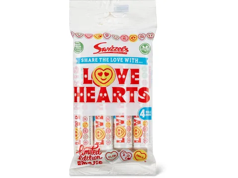 Swizzels · Love Hearts · 4 rouleaux 4x29.5g