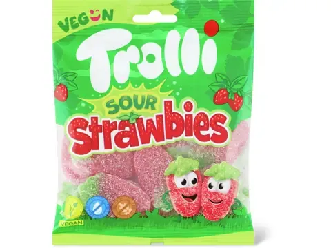 Trolli · Sour Strawbies · végétalien 100g