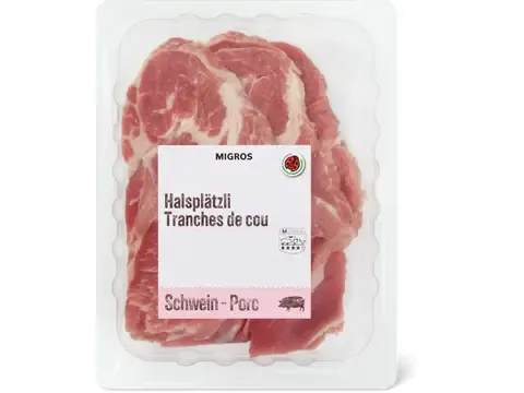 Tranches de cou de porc 100g