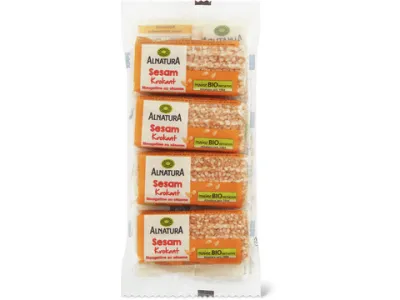 Alnatura · Barres · Bio, Nougatine au sésame, végétalien 4x27g