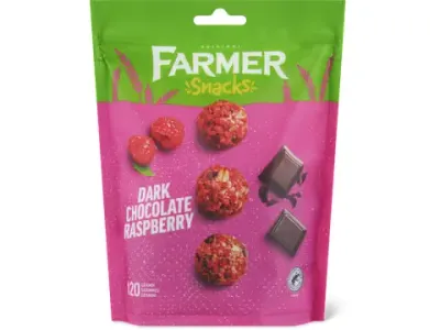 Farmer · Snacks · Dark Choc Raspberry 120g