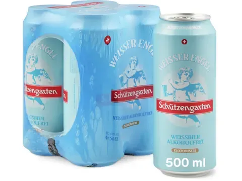 Schützengarten · Weisser Engel · Bière blanche sans alcool 4 x 50 cl