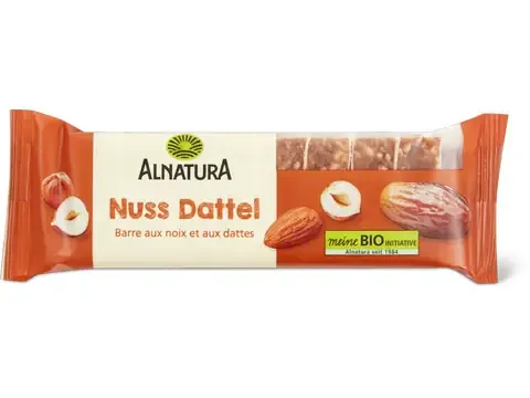 Alnatura · Barre aux fruits · Bio, Noix et dattes 75g