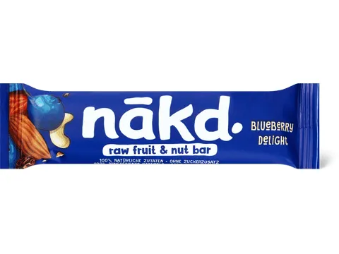 Nakd · raw fruit &amp; nut bar · Blueberry Delight, Sans sucre ajouté 35g