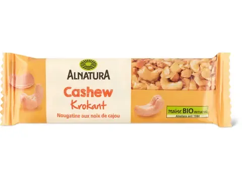 Alnatura · Barre · Bio, Nougatine aux noix de cajou 30g