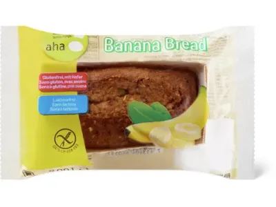 Pain à la banane · aha!, sans lactose, sans gluten 100g