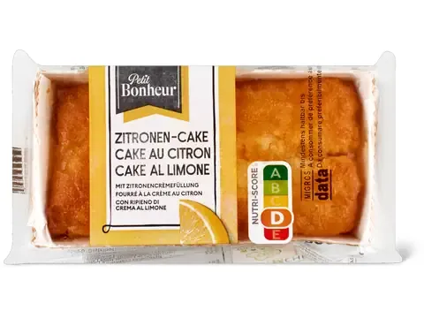 Petit Bonheur · Mini cake au citron · fourré à la crème au citron 90g