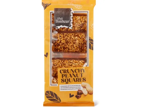 Petit Bonheur · Crunchy Peanut Squares · avec cacahuètes et chocolat au lait 200g
