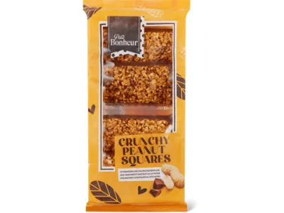 Petit Bonheur · Crunchy Peanut Squares · avec cacahuètes et chocolat au lait 200g