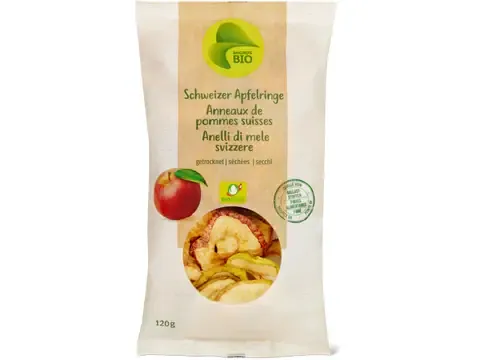 Anneaux de pommes suisses · Bio, séchées 120g