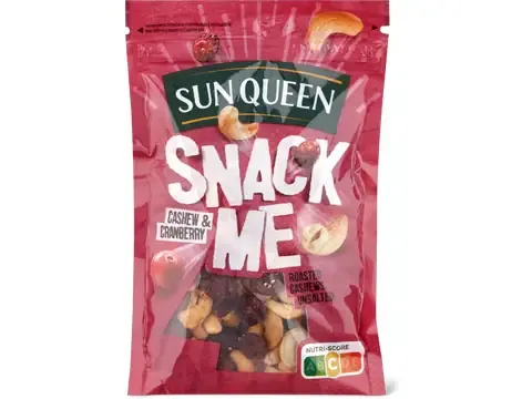 Sun Queen Snack me · Snack Me · Noix de cajou et canneberge 170g