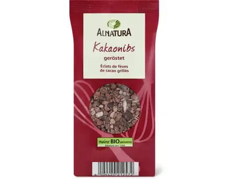 Alnatura · Éclats de fèves de cacao · Bio, grillées 150g