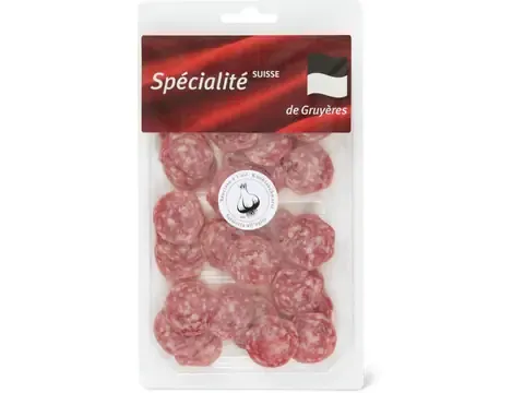 Spécialité Suisse · Gruyère saucisse à l'ail 100g