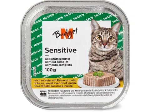 M-Budget Sensitive · Aliment complet · riche en poulet avec riz et inuline 100g