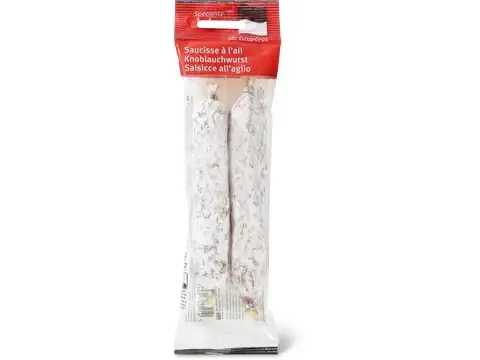Spécialité Suisse · Saucisse à l’ail de Gruyères 180g
