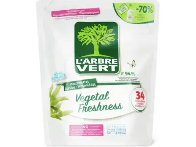 L'Arbre Vert · Lessive liquide · 34 lavages, refill 1.53l