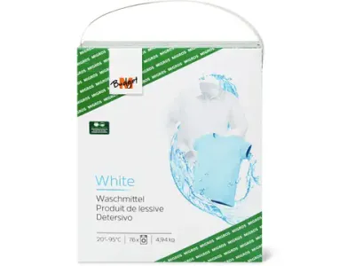 M-Budget · Produit de lessive complet blanc 4.94kg