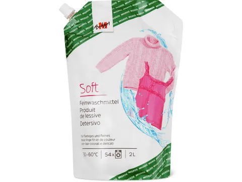 M-Budget · Lessive pour linge délicat · Liquide, couleur et délicat, 54 lavages  2l