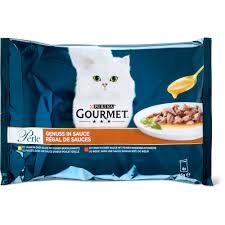 Gourmet Perle · Régal de sauces · au bœuf et au poulet 4 x 85g