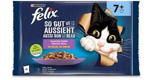 Felix · Sélection Mixte en gelée Senior · saumon, sardine, bœuf, poulet 12x85g
