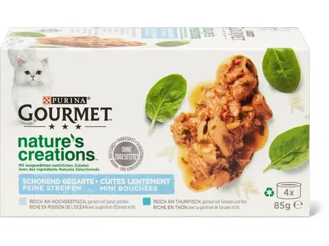 Gourmet Nature's Creations · Poisson · riche en poisson de l’océan et en thon 4 x 85g