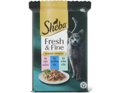 Sheba Fresh &amp; Fine · En sauce · au saumon et au thon 6 x 50g