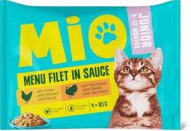 Mio · Paté Menu Natural Taste Adult · avec saumon et cabillaud 4 x 85g