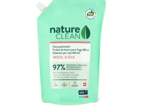 Nature Clean · Lessive liquide · Wool &amp; Silk, végétalien 1.5l