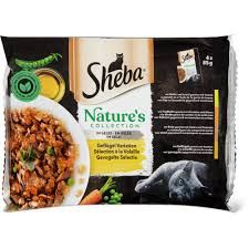 Sheba Nature's · Sélection à la volaille en gelée · au poulet, à la dinde, au canard et à la volaille 4 x 85 g