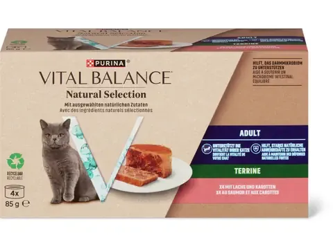 Vital Balance · Pâtée au saumon et carottes Natural Selection Terrine Adult 4 x 85 g