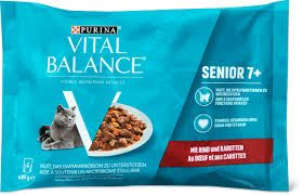 Vital Balance · Senior 7+ · au bœuf et aux carottes 4 x 85g