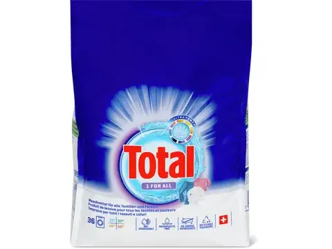 Total · Lessive en poudre · 36 lavages, 1 for all 2.16kg