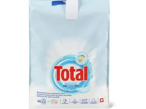 Total · Lessive en poudre · 36 lavages, White Sensitive 2.16kg