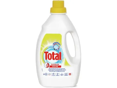 Total · Lessive liquide · Express, Color, 37 lavages 1.5l